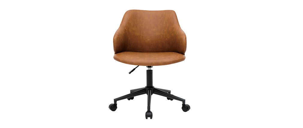 Silla de escritorio moderno en tejido marrón HEMMY