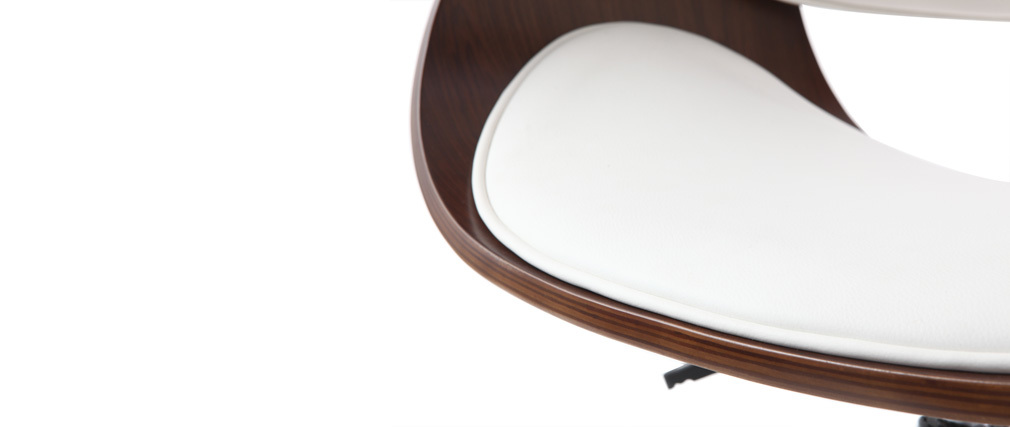 Silla de escritorio nogal y blanco con ruedas BENT