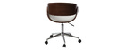 Silla de escritorio nogal y blanco con ruedas BENT
