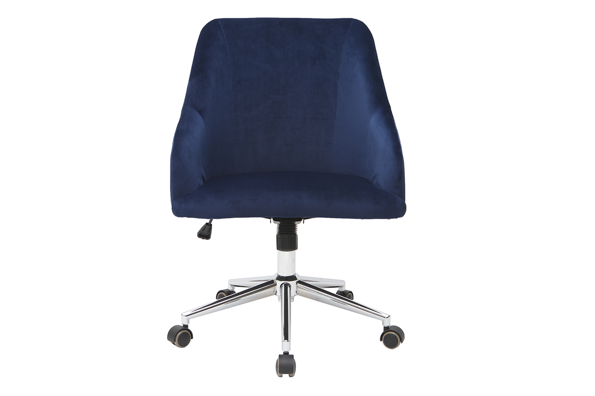 Silla de escritorio terciopelo azul oscuro SCARLETT