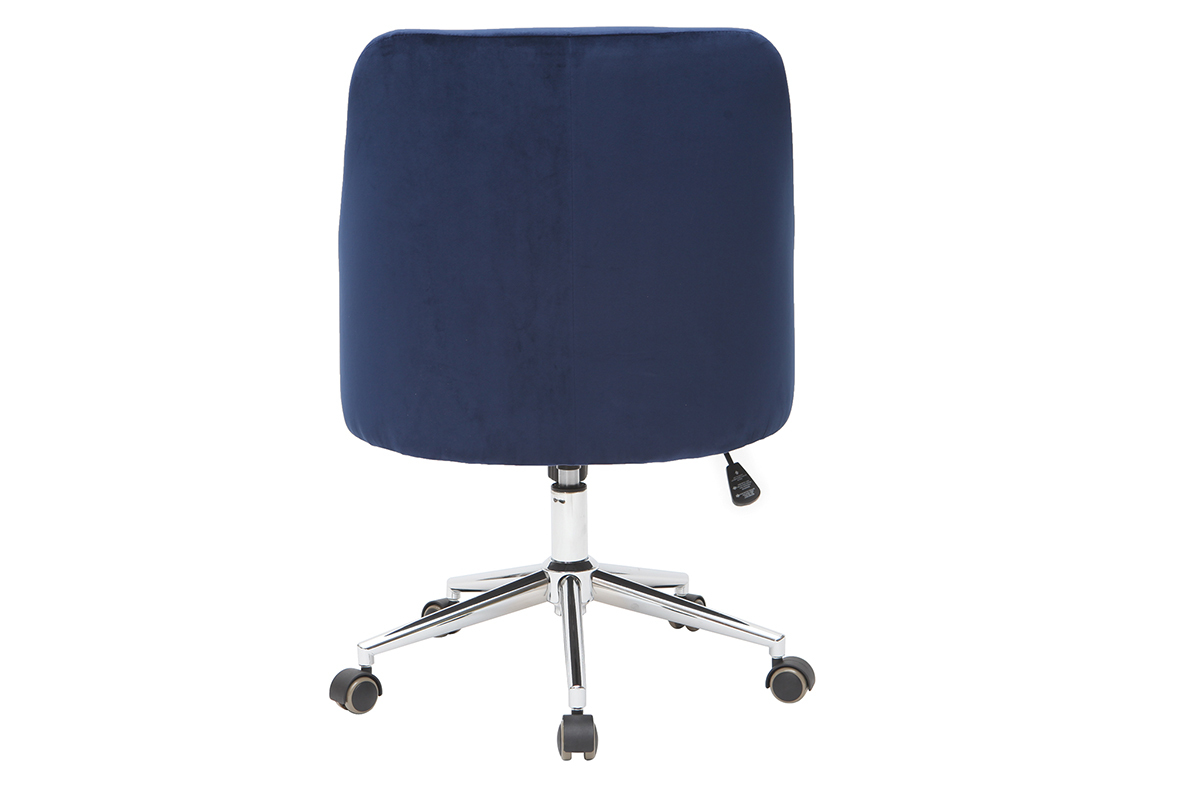 Silla de escritorio terciopelo azul oscuro SCARLETT