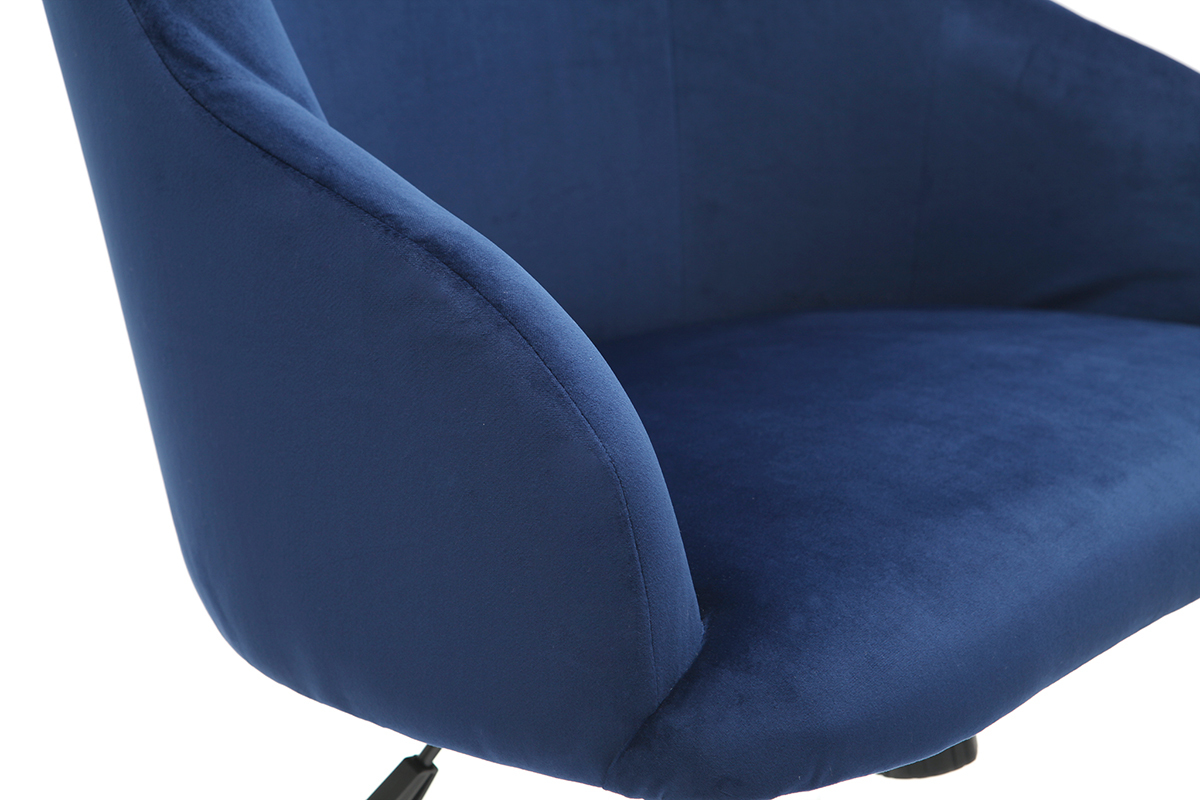 Silla de escritorio terciopelo azul oscuro SCARLETT
