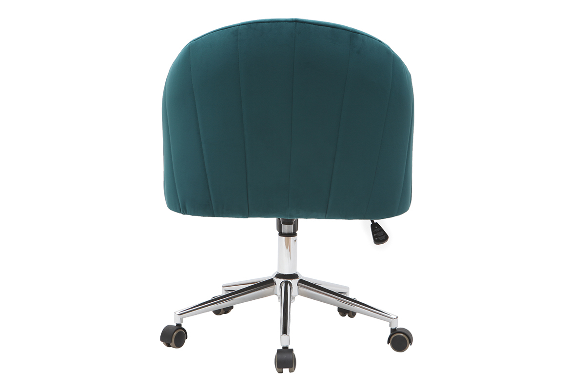 Silla de escritorio terciopelo azul petrleo ROMI