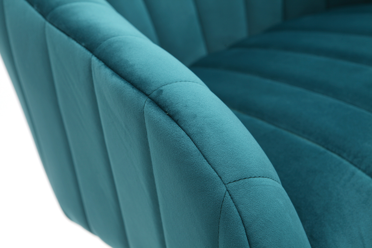 Silla de escritorio terciopelo azul petrleo ROMI