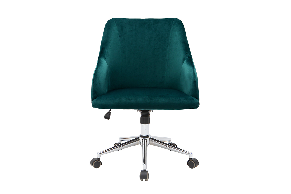 Silla de escritorio terciopelo azul petrleo SCARLETT