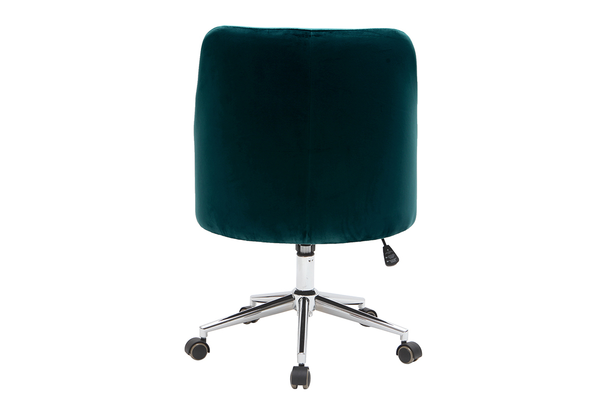 Silla de escritorio terciopelo azul petrleo SCARLETT