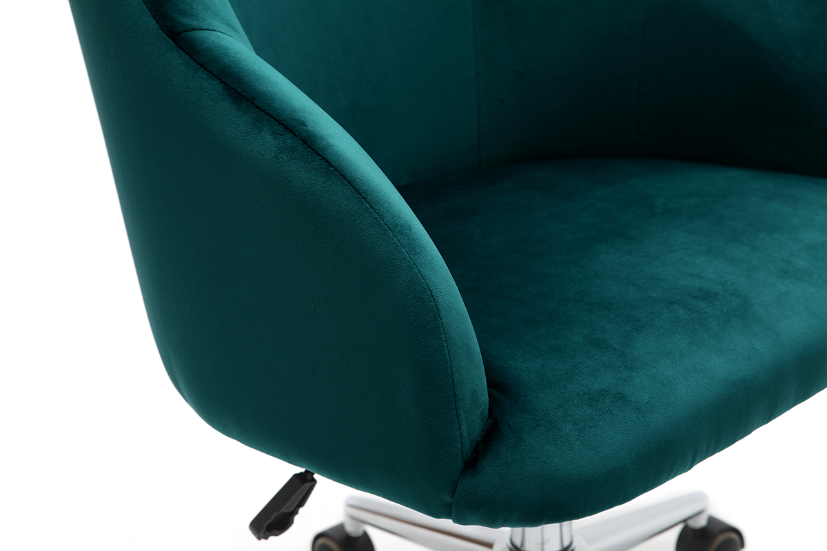 Silla de escritorio terciopelo azul petrleo SCARLETT