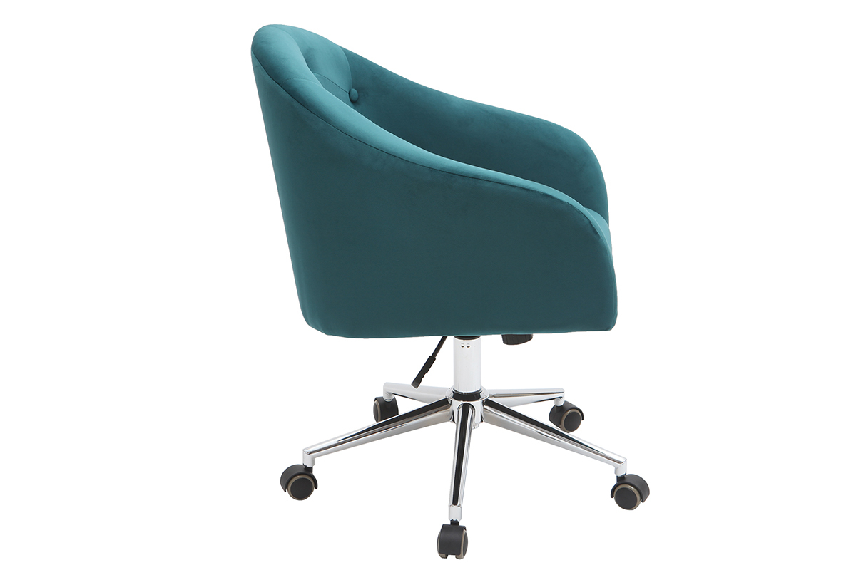Silla de escritorio terciopelo azul petrleo SHARON