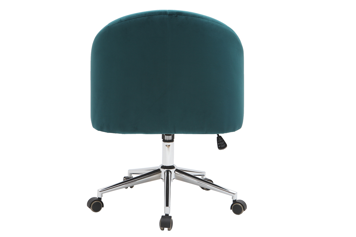 Silla de escritorio terciopelo azul petrleo SHARON