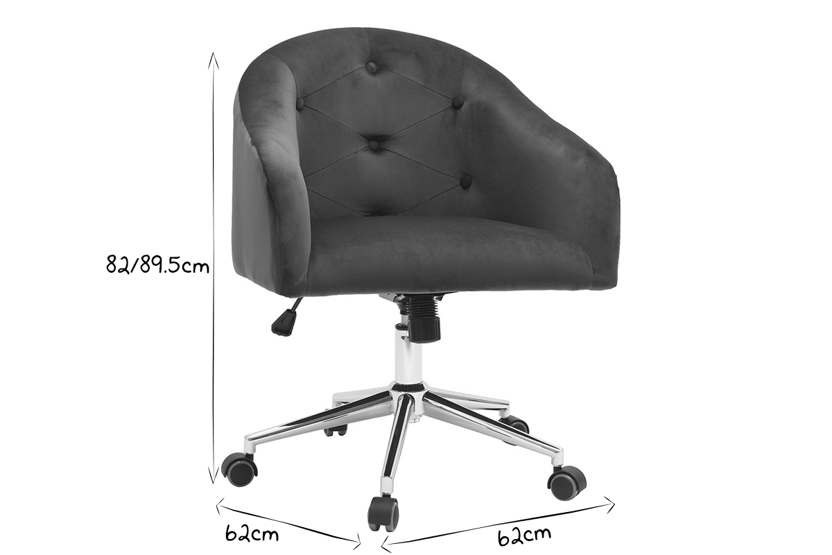 Silla de escritorio terciopelo azul petrleo SHARON