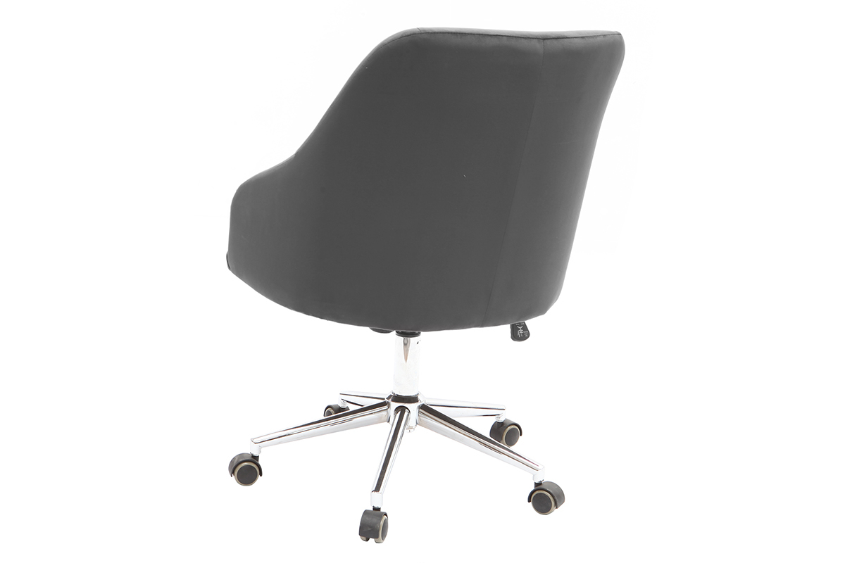 Silla de escritorio terciopelo gris oscuro SCARLETT