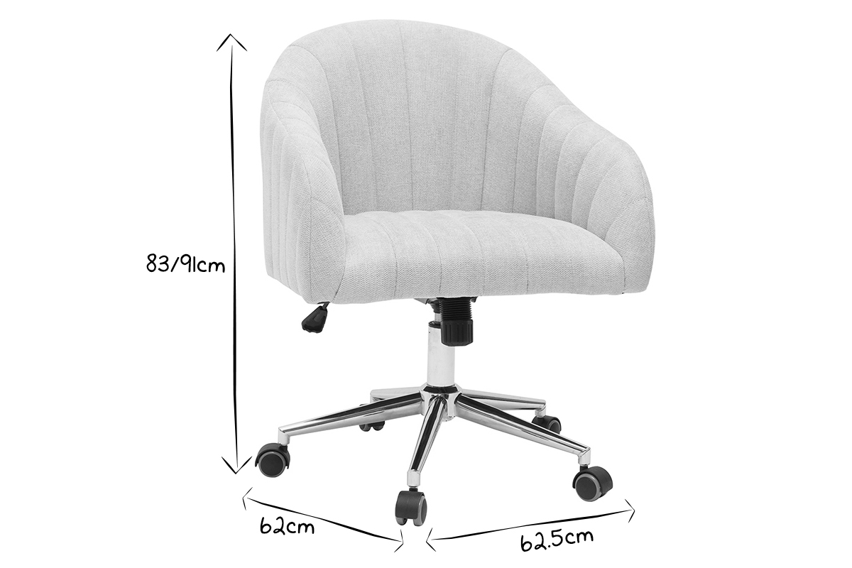 Silla de escritorio terciopelo natural ROMI
