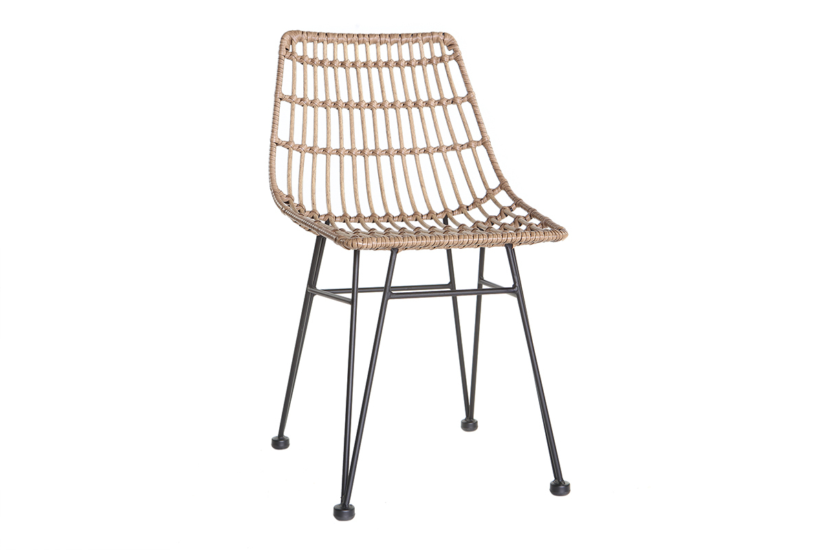 Silla de jardn en resina imitacin mimbre MAJA