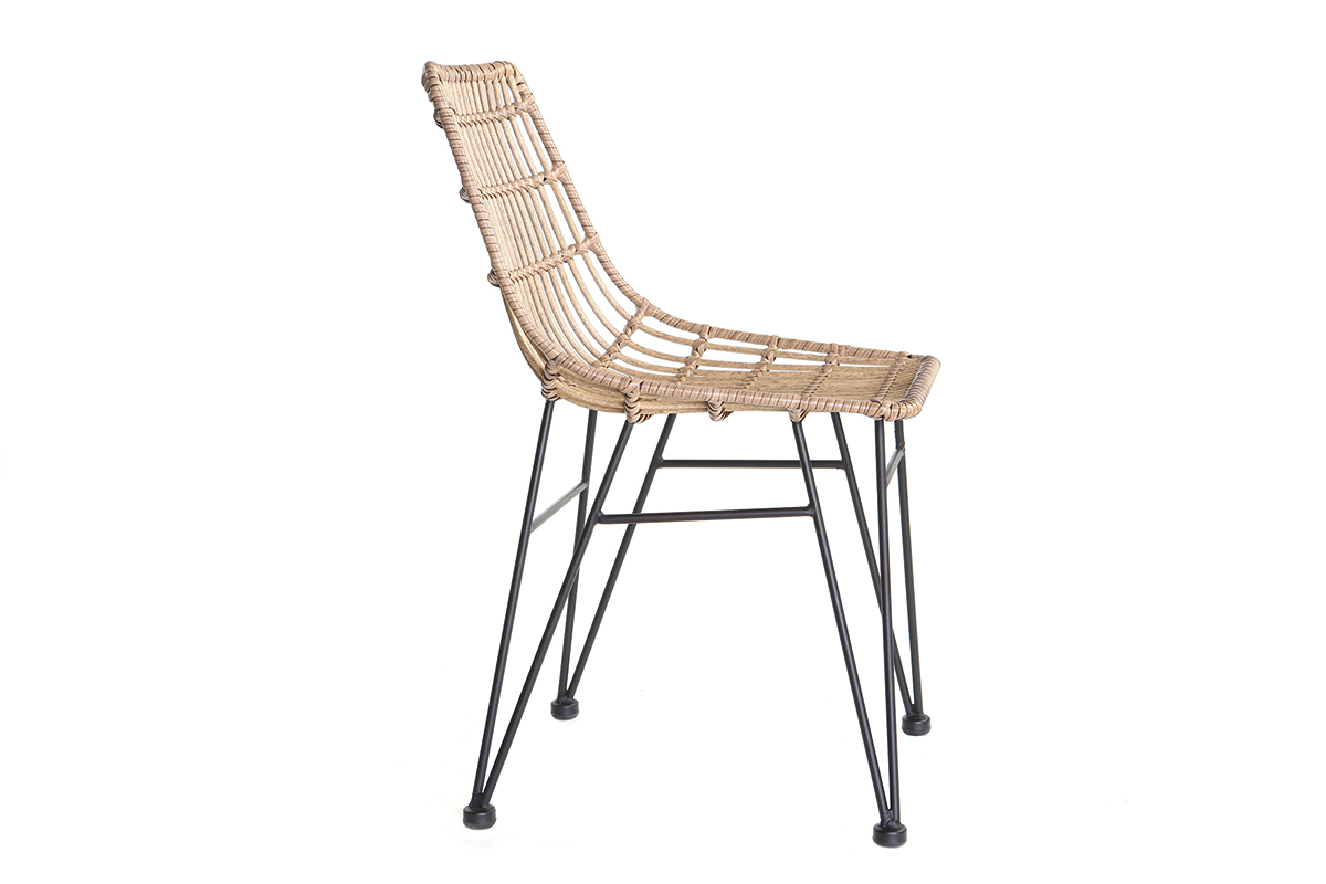 Silla de jardn en resina imitacin mimbre MAJA