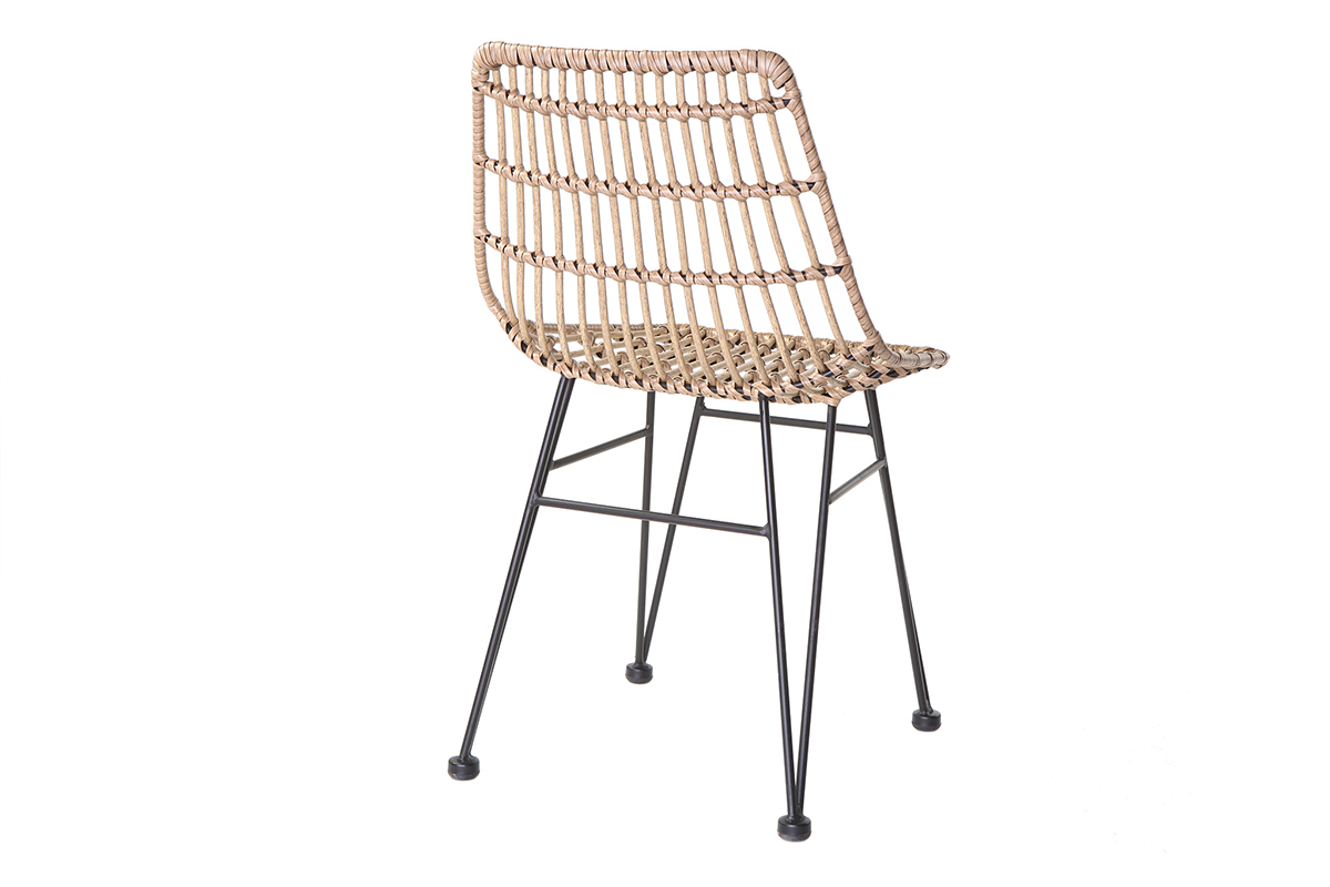 Silla de jardn en resina imitacin mimbre MAJA