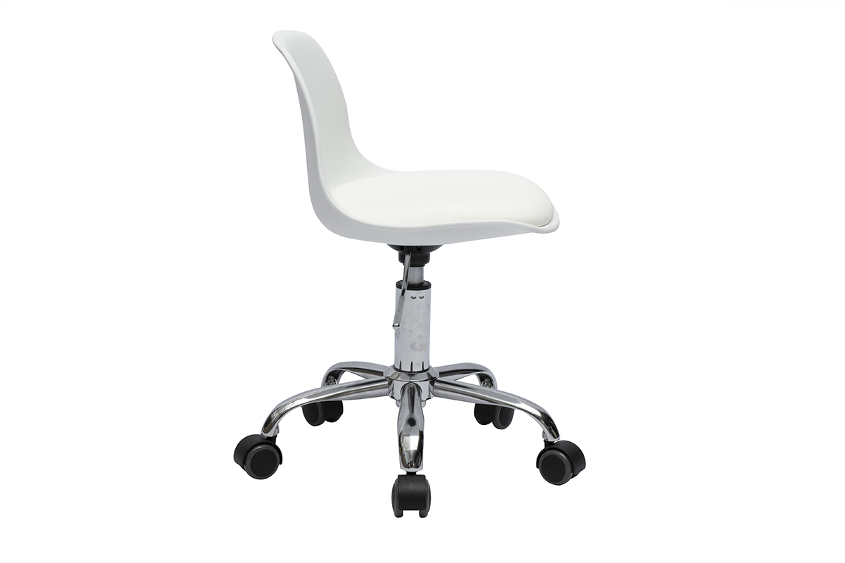 Silla de oficina blanca con ruedas para nios STEEVY