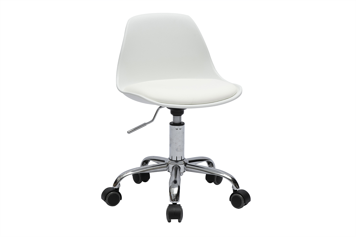 Silla de oficina blanca con ruedas para nios STEEVY