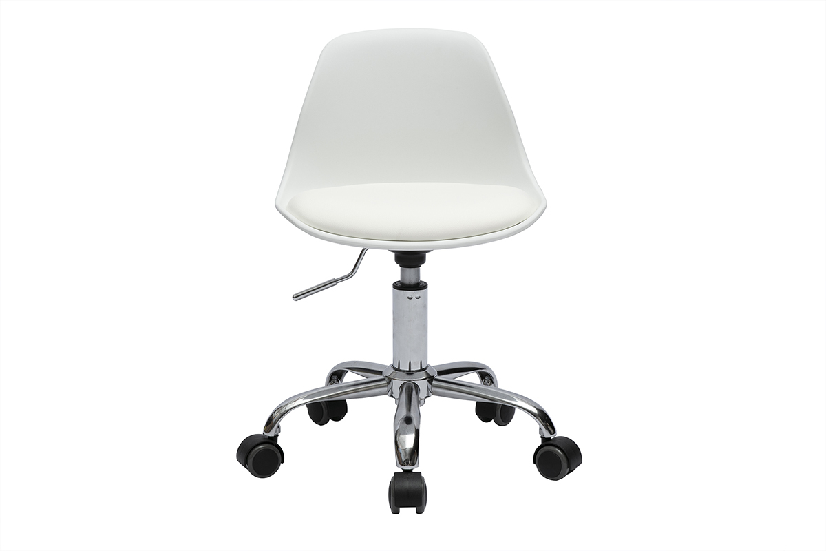 Silla de oficina blanca con ruedas para nios STEEVY