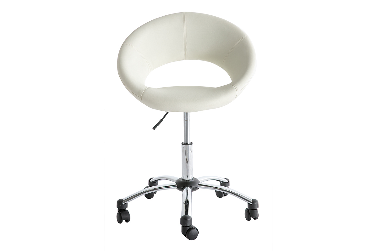 Silla de oficina de diseo blanca con ruedas PINTO