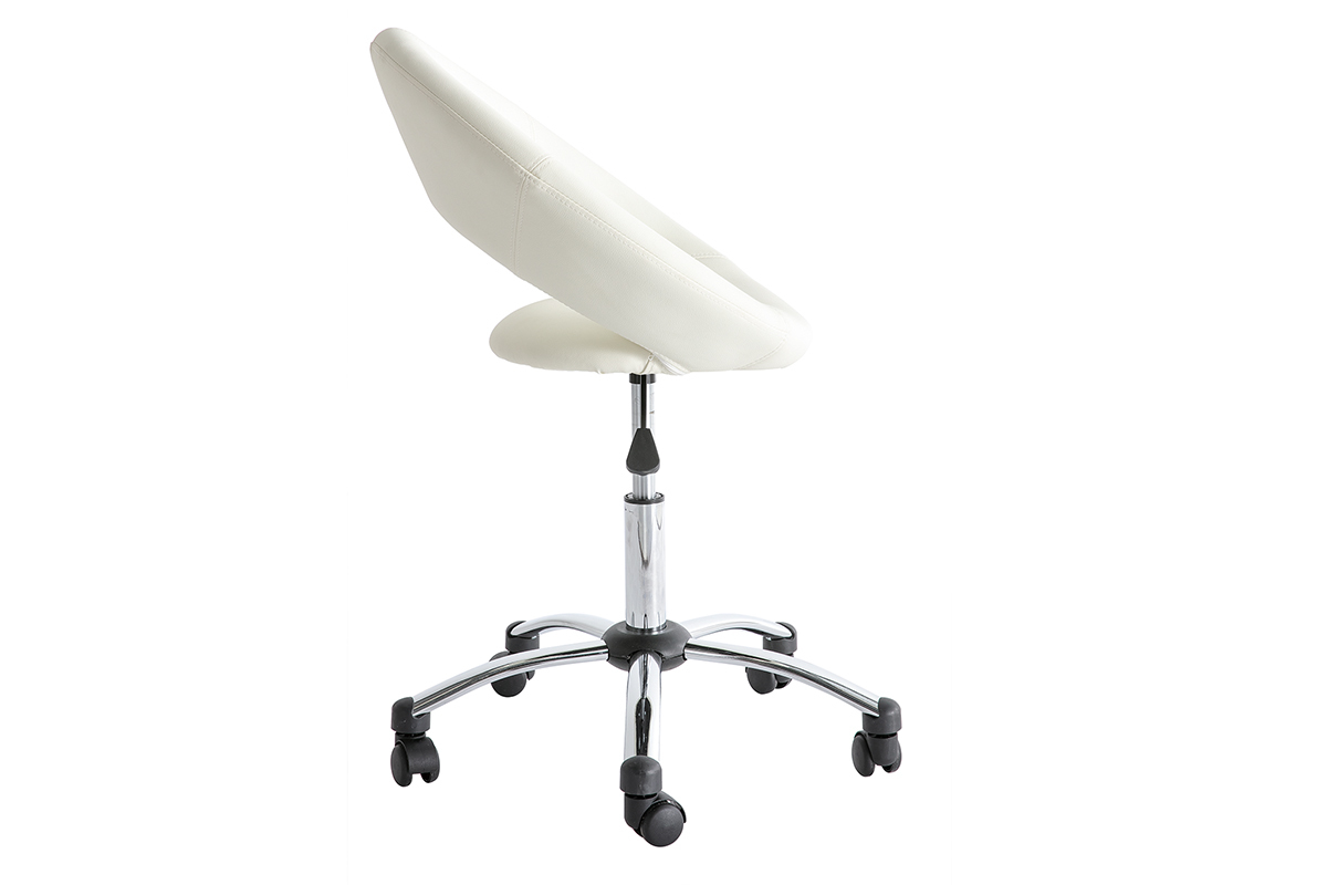Silla de oficina de diseo blanca con ruedas PINTO