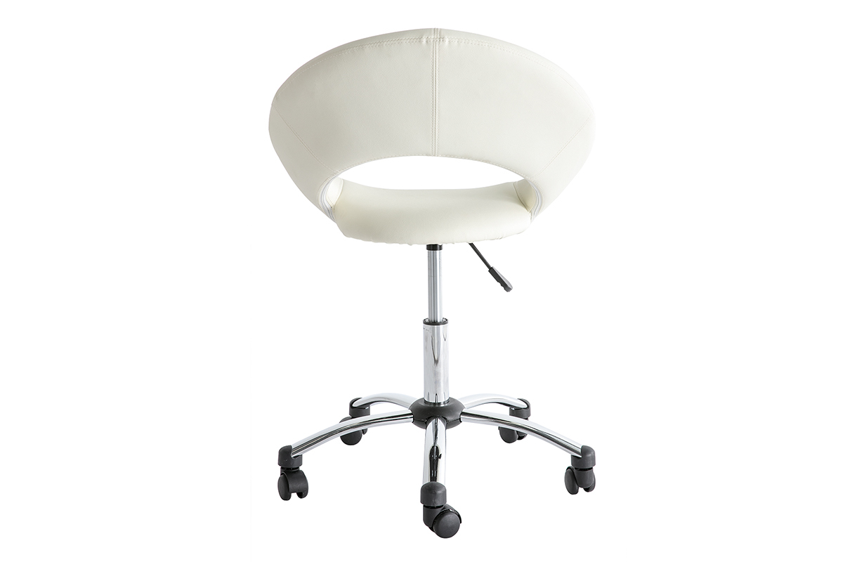 Silla de oficina de diseo blanca con ruedas PINTO