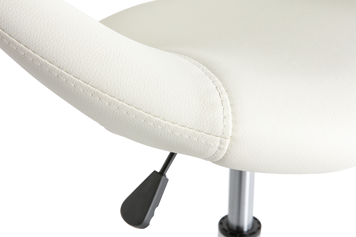 Silla de oficina de diseo blanca con ruedas PINTO