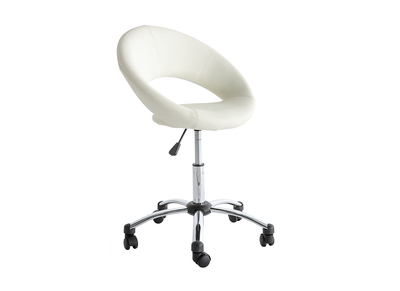 Silla de oficina de dise&ntilde;o blanca con ruedas PINTO
