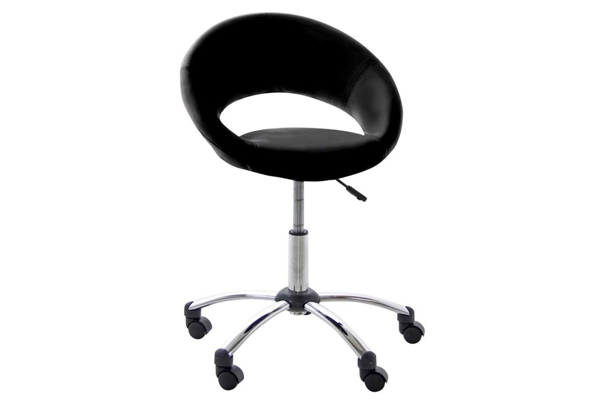Silla de oficina de diseo negra con ruedas PINTO
