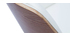 Silla de oficina giratoria blanca con madera clara MARLOW