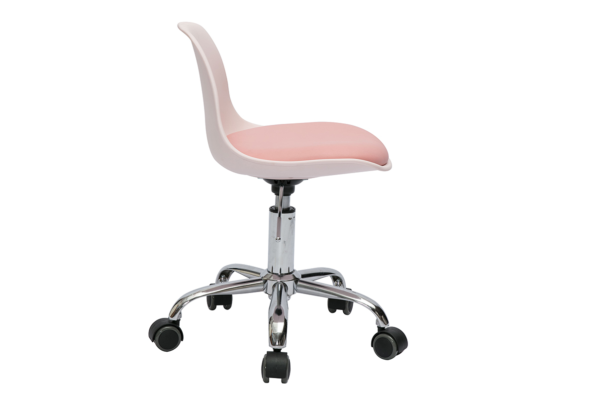 Silla de oficina infantil con ruedas diseo rosa STEEVY