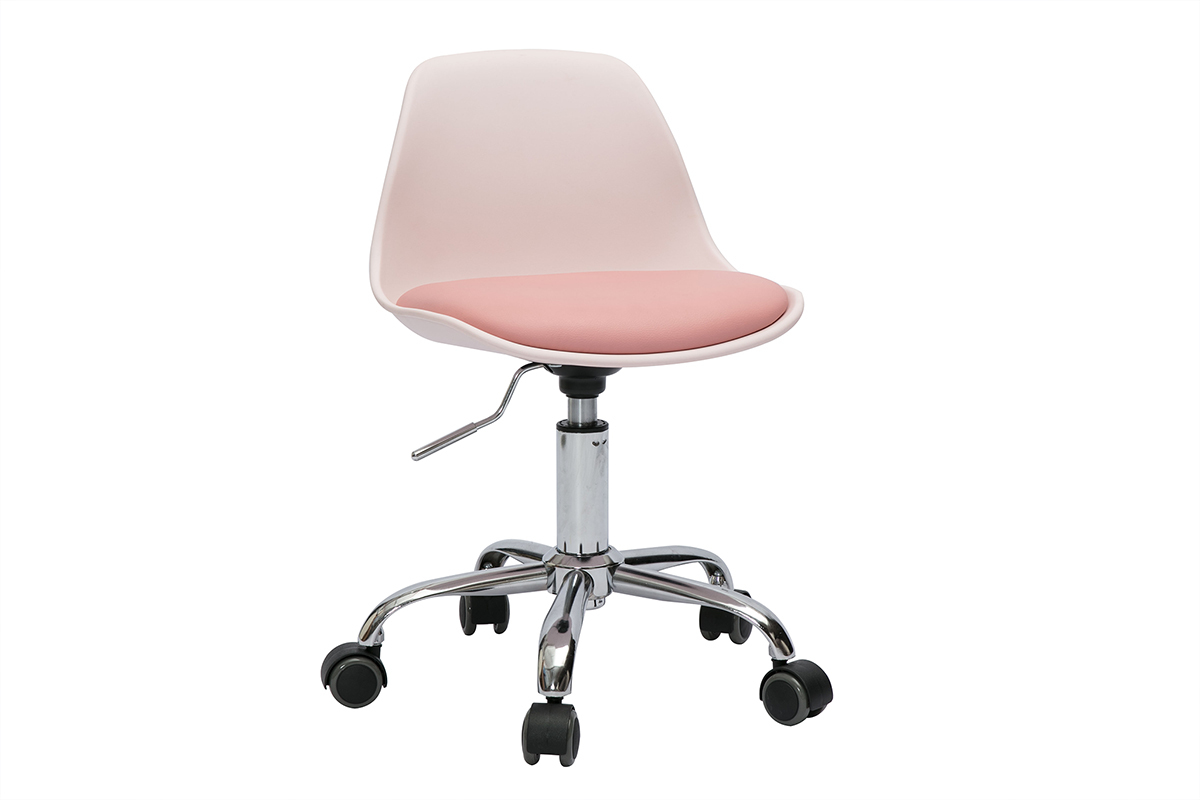 Silla de oficina infantil con ruedas diseo rosa STEEVY