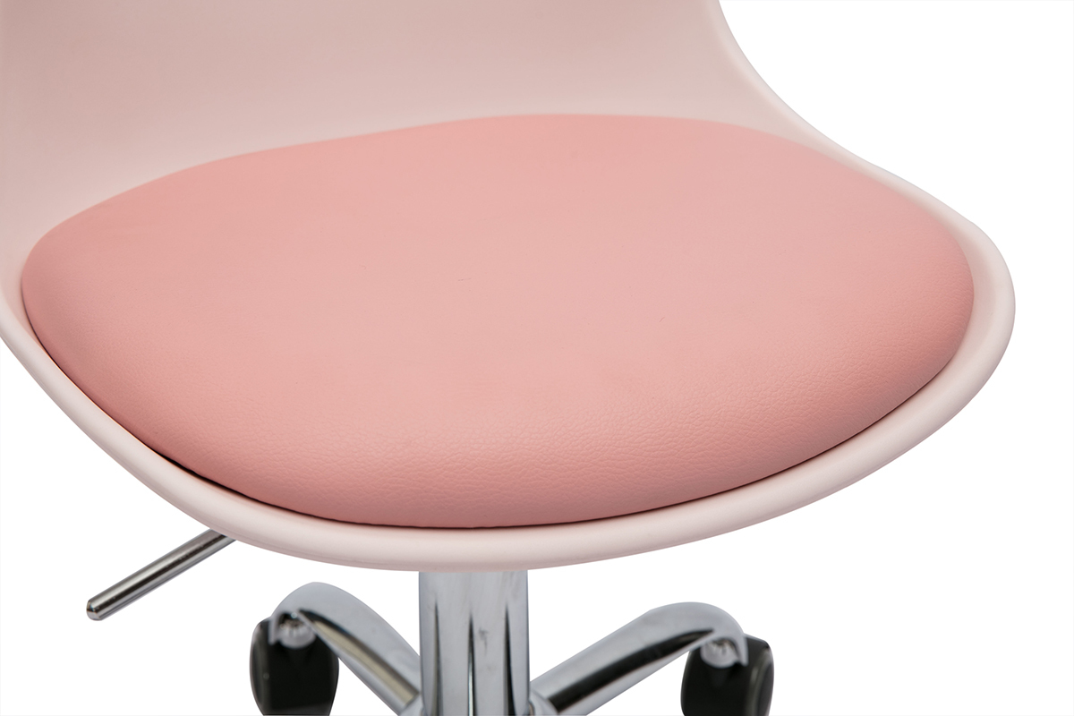 Silla de oficina infantil con ruedas diseo rosa STEEVY