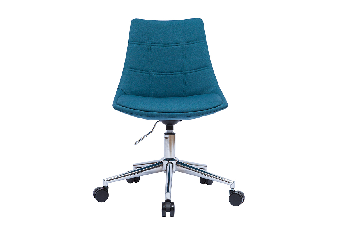 Silla de oficina moderna de tejido azul petrleo MATILDE