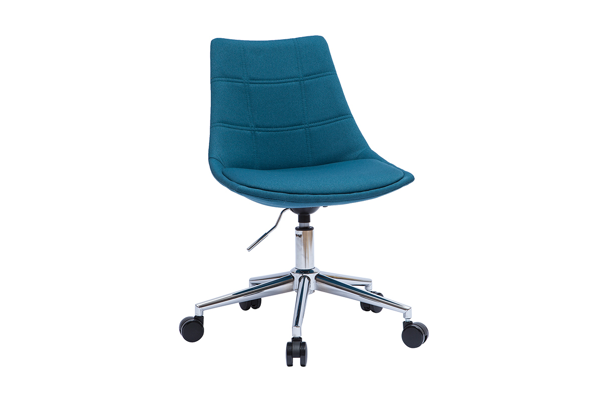 Silla de oficina moderna de tejido azul petrleo MATILDE