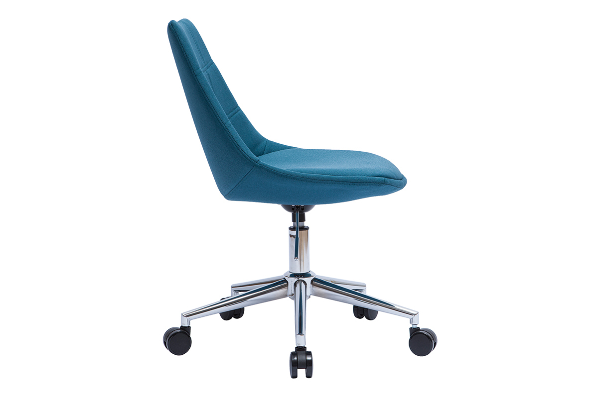 Silla de oficina moderna de tejido azul petrleo MATILDE