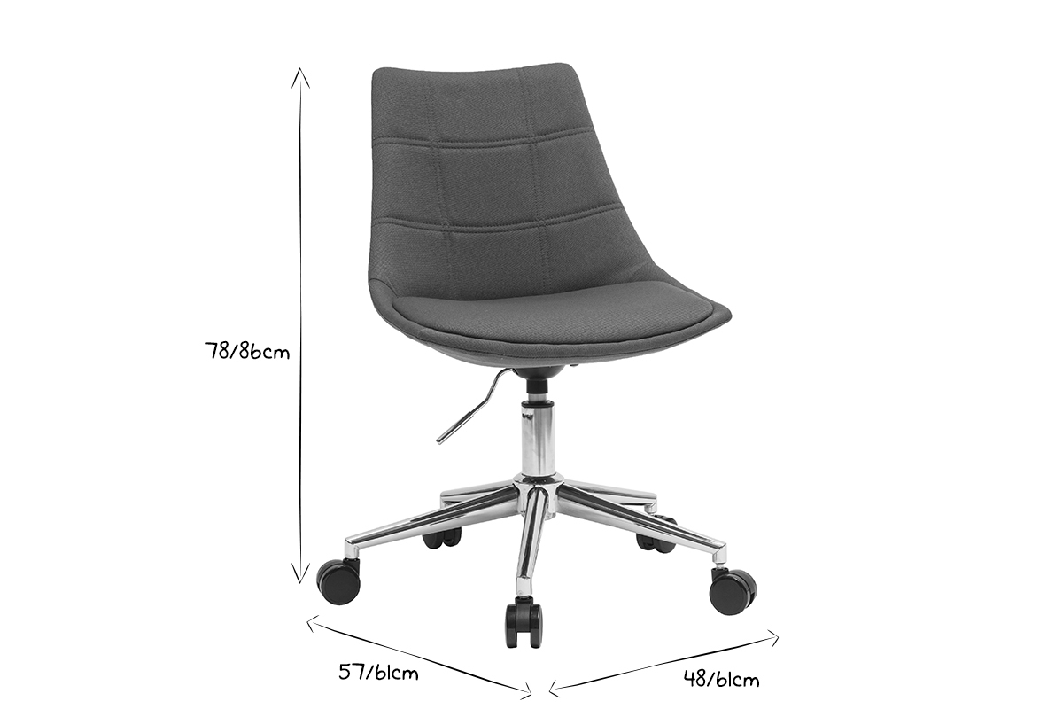 Silla de oficina moderna de tejido azul petrleo MATILDE