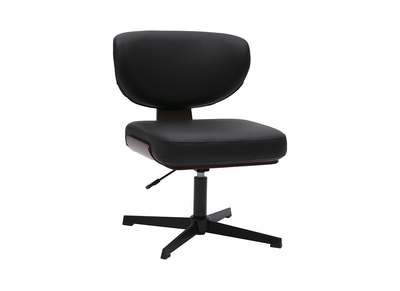 Silla de oficina negra y madera oscura nogal HANZ