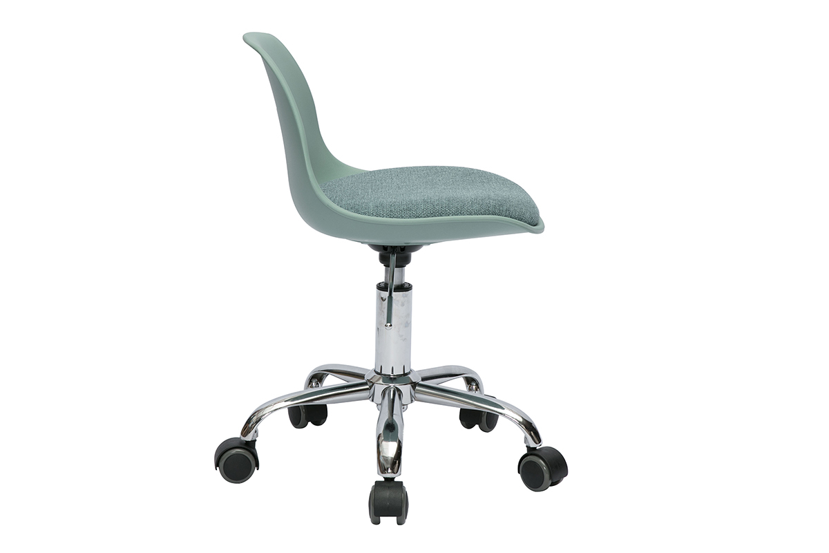 Silla de oficina para nios con ruedas en verde grisceo STEEVY