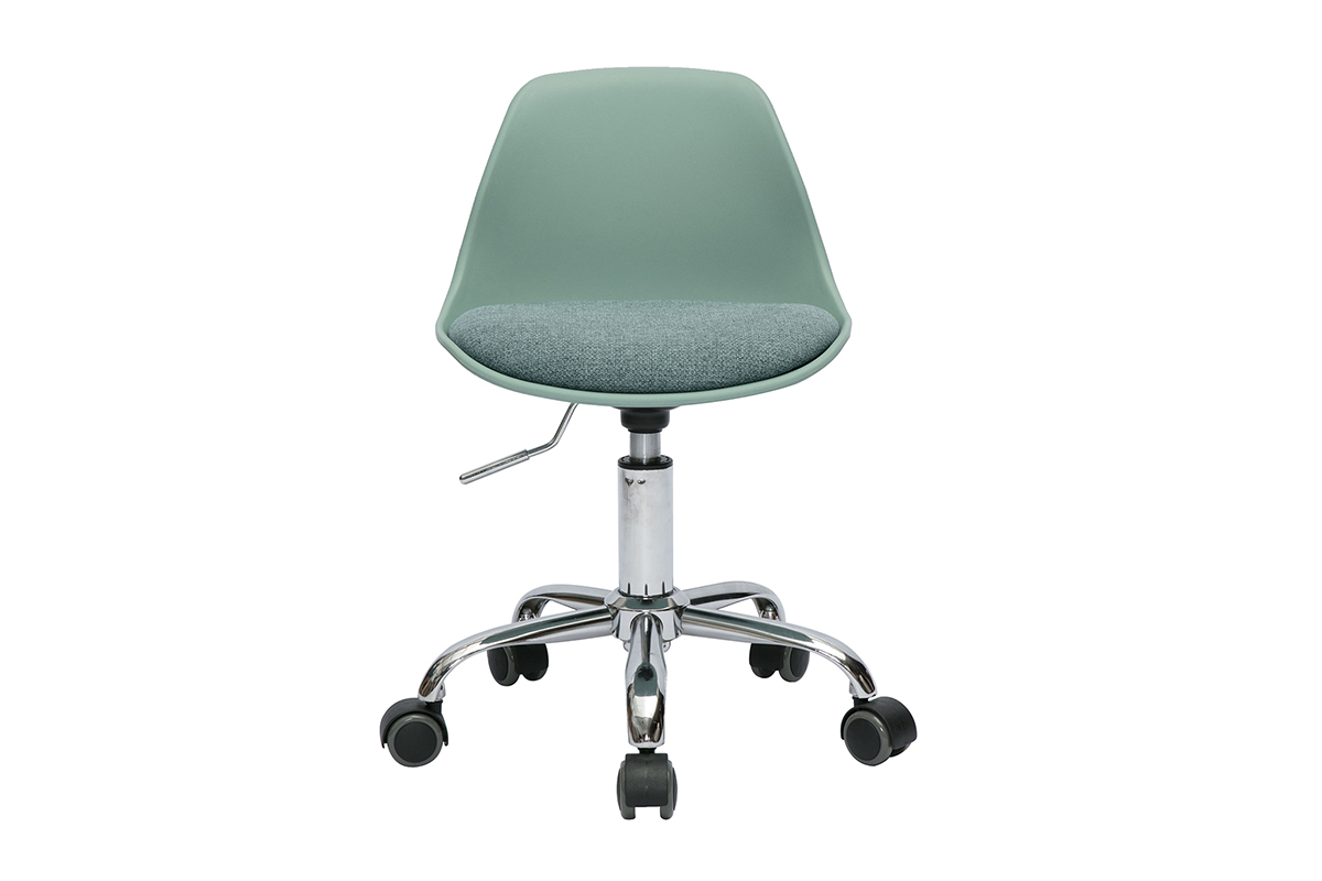 Silla de oficina para nios con ruedas en verde grisceo STEEVY