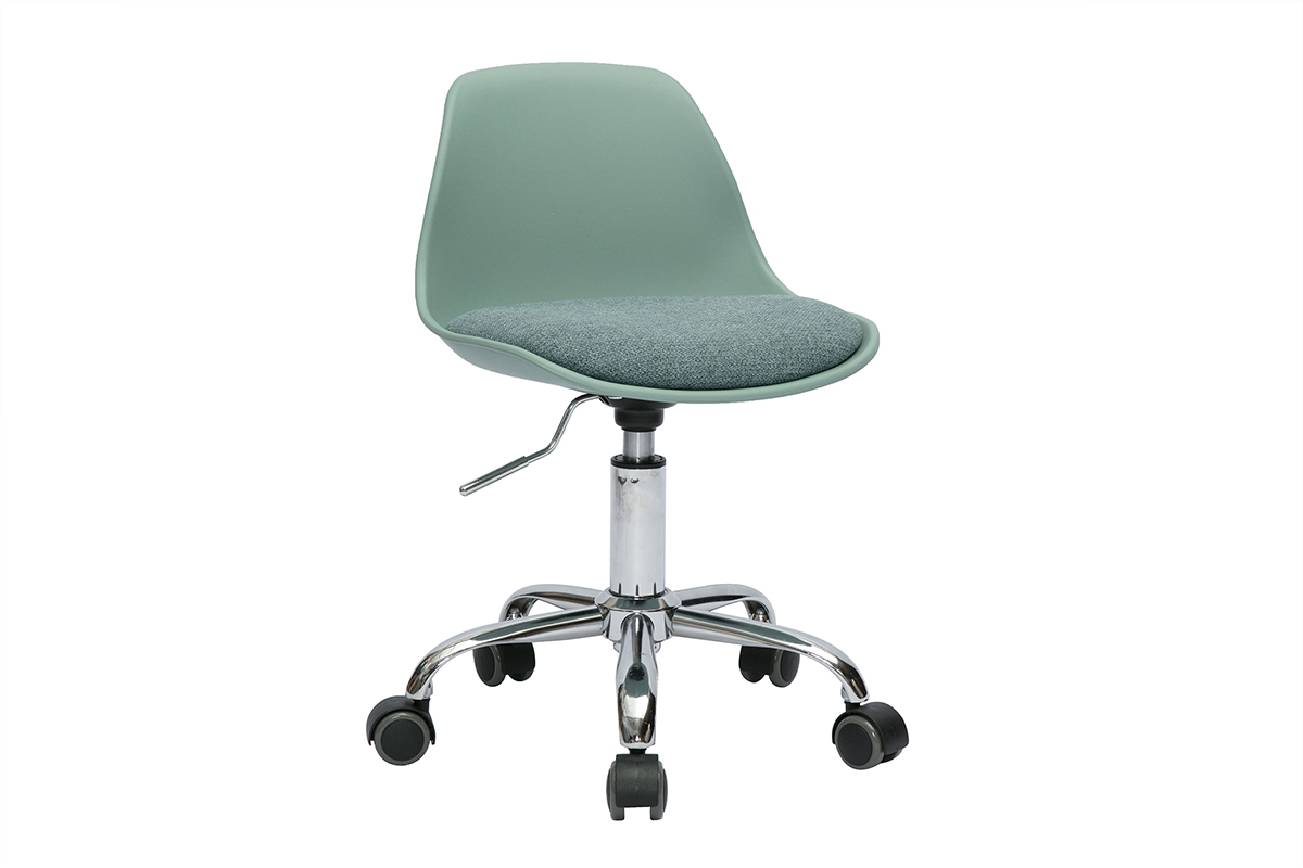 Silla de oficina para nios con ruedas en verde grisceo STEEVY
