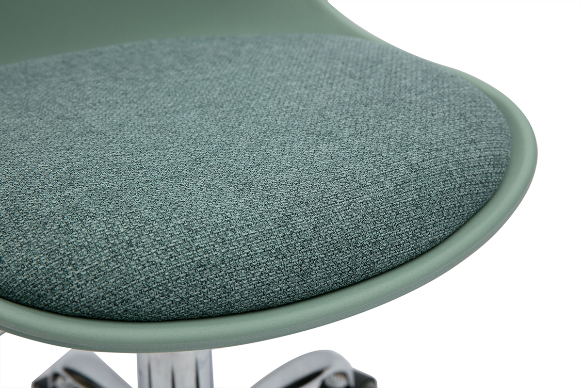 Silla de oficina para nios con ruedas en verde grisceo STEEVY