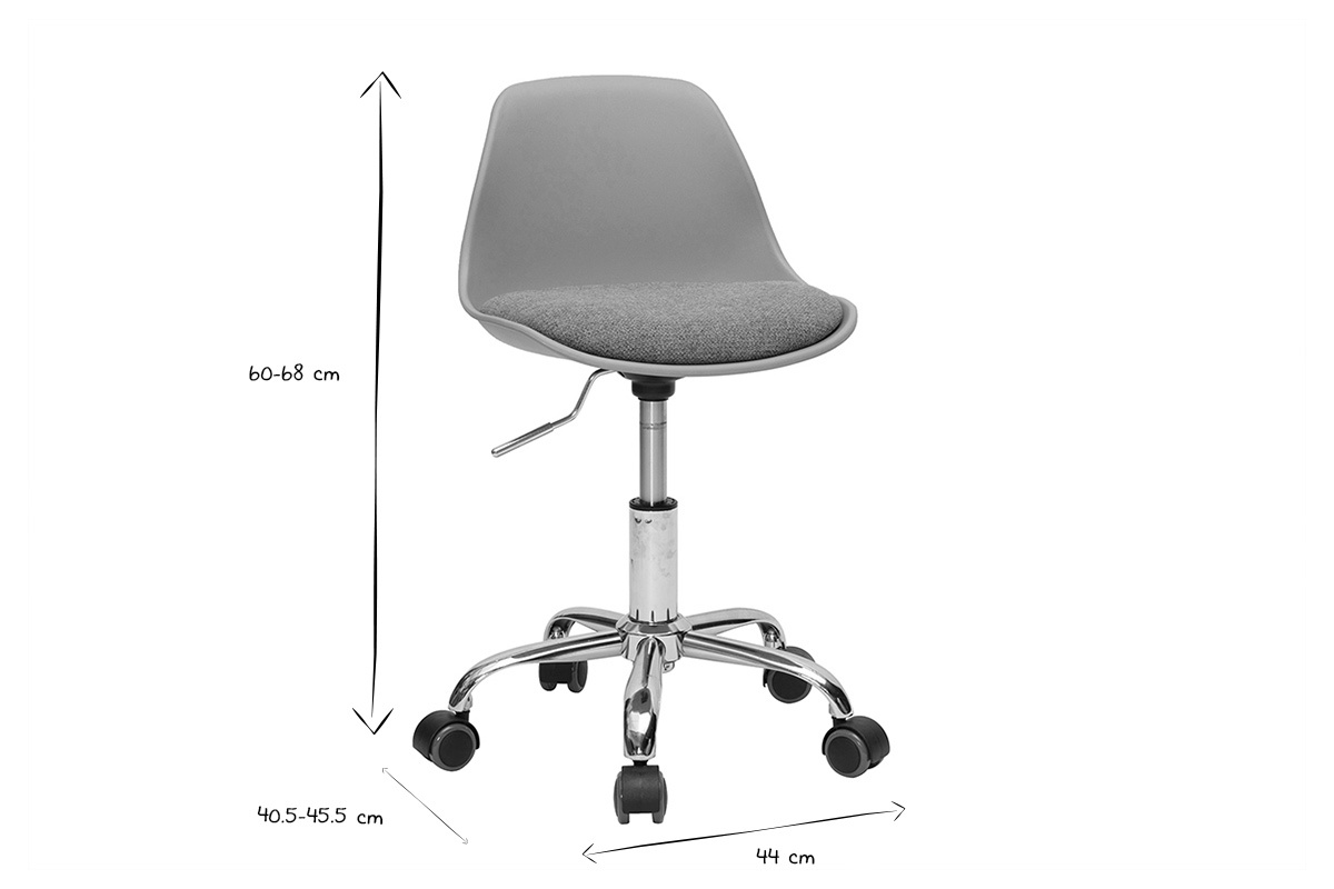 Silla de oficina para nios con ruedas en verde grisceo STEEVY