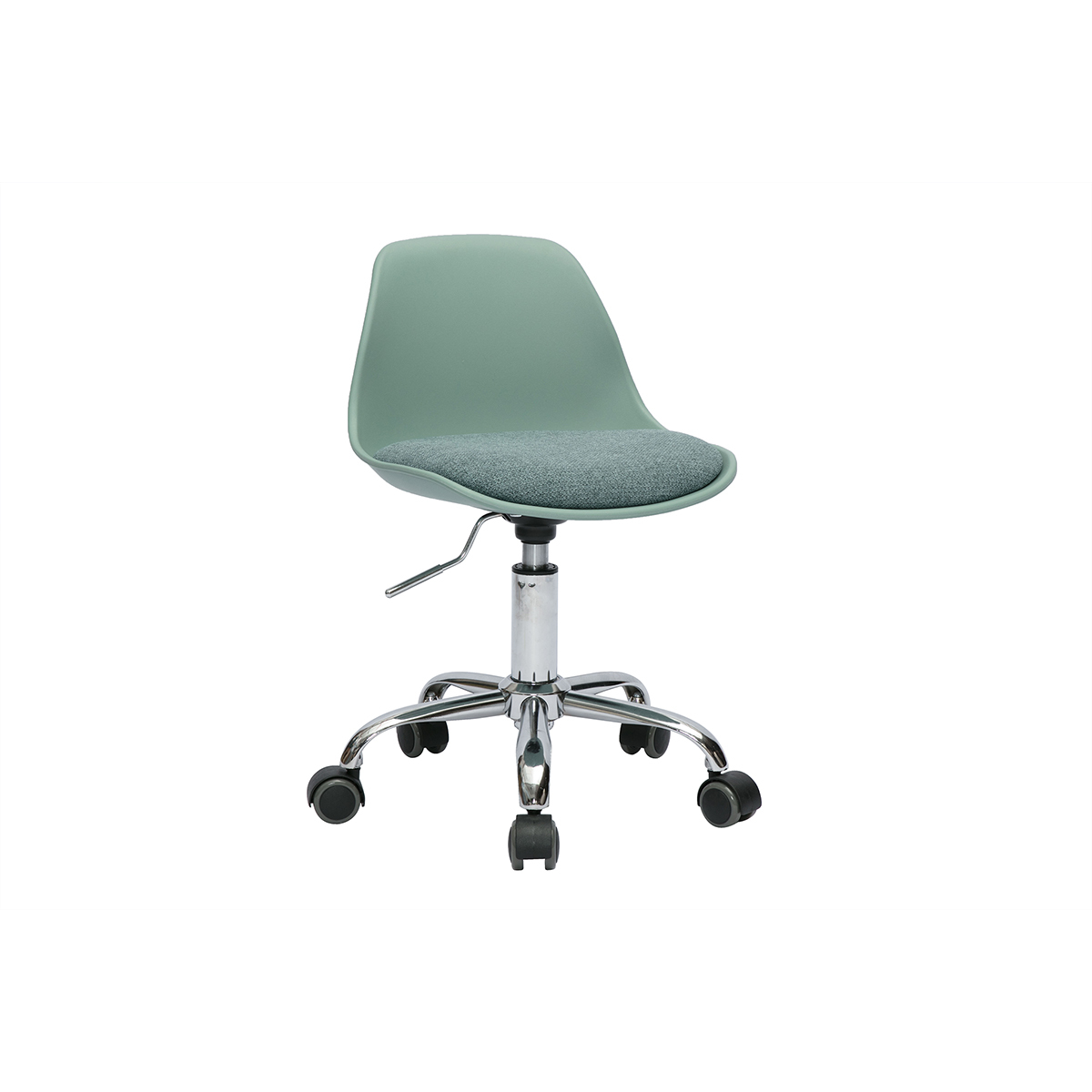 Silla de oficina para niños con ruedas en verde grisáceo STEEVY