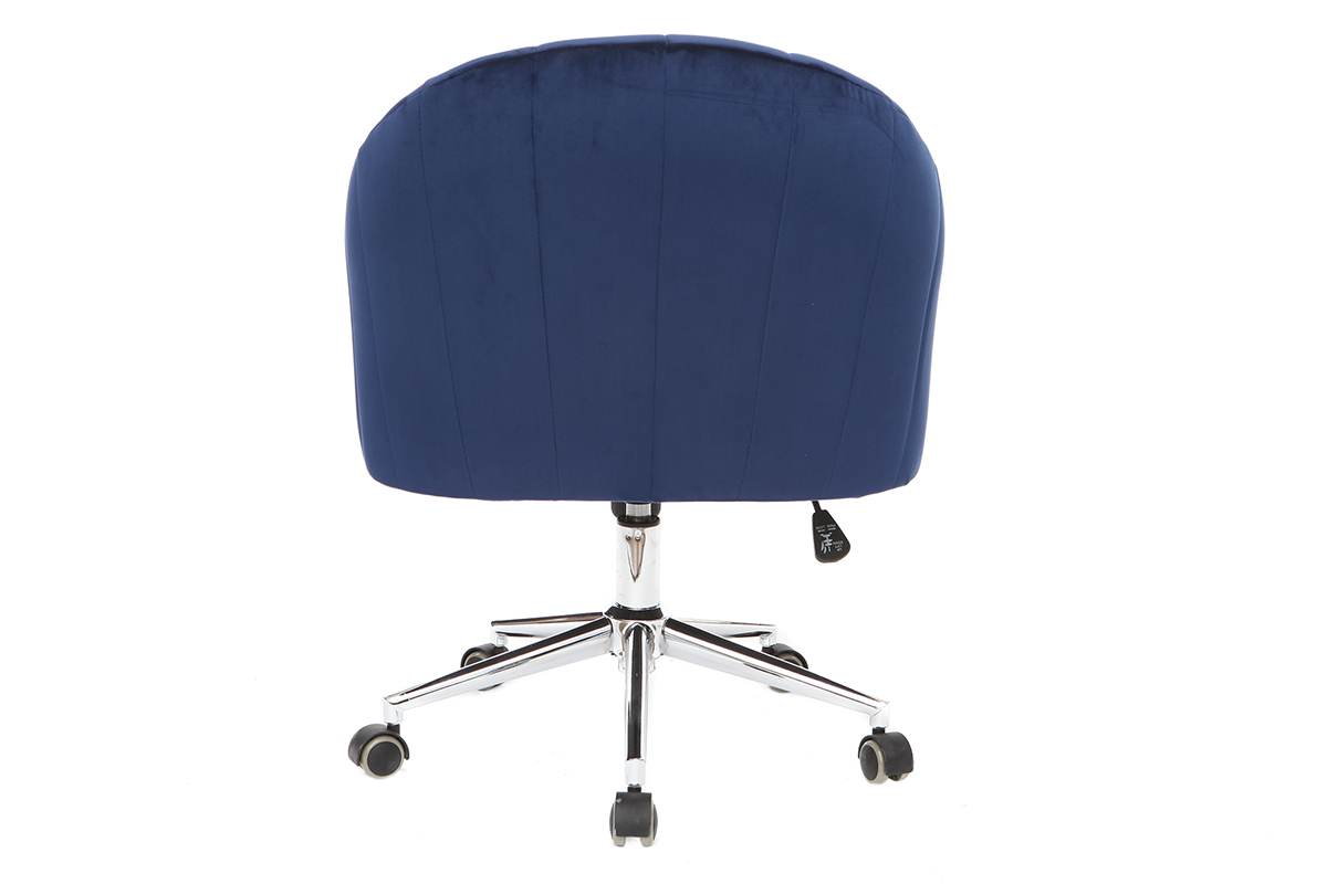 Silla de oficina terciopelo azul oscuro ROMI