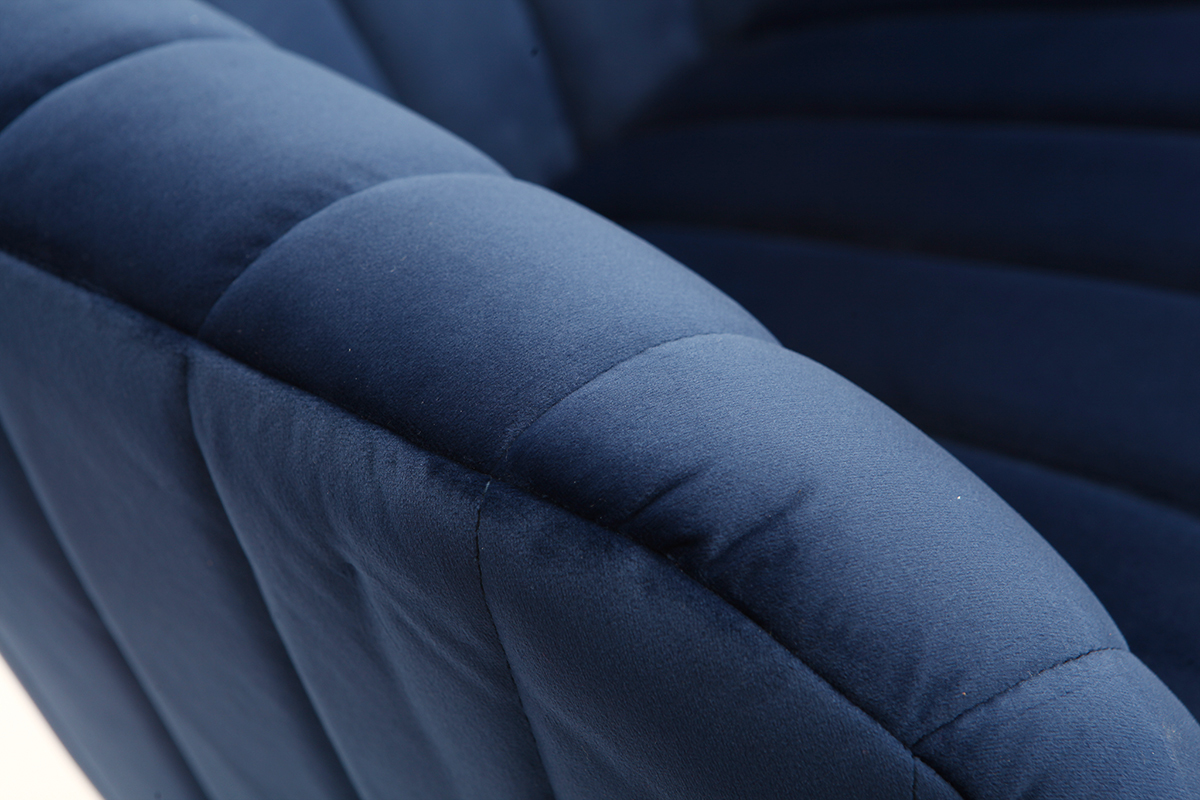 Silla de oficina terciopelo azul oscuro ROMI