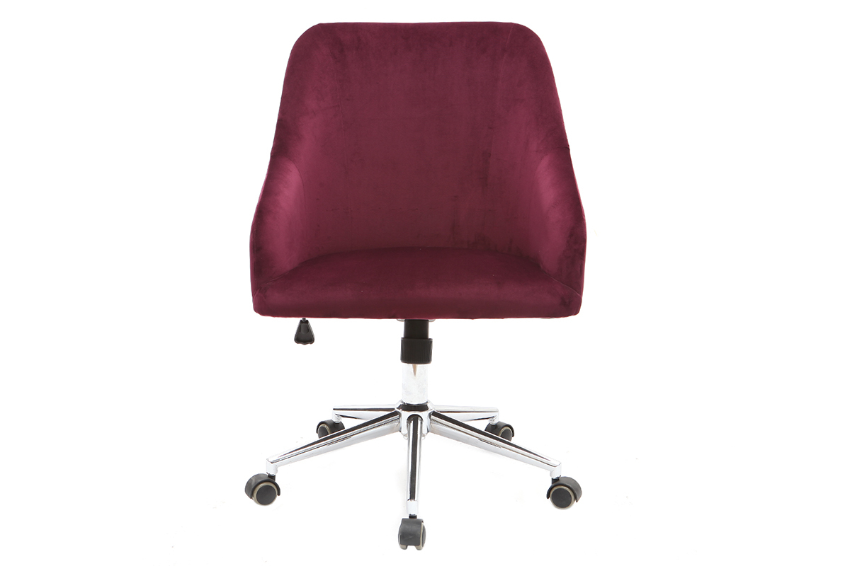 Silla de oficina terciopelo burdeos SCARLETT