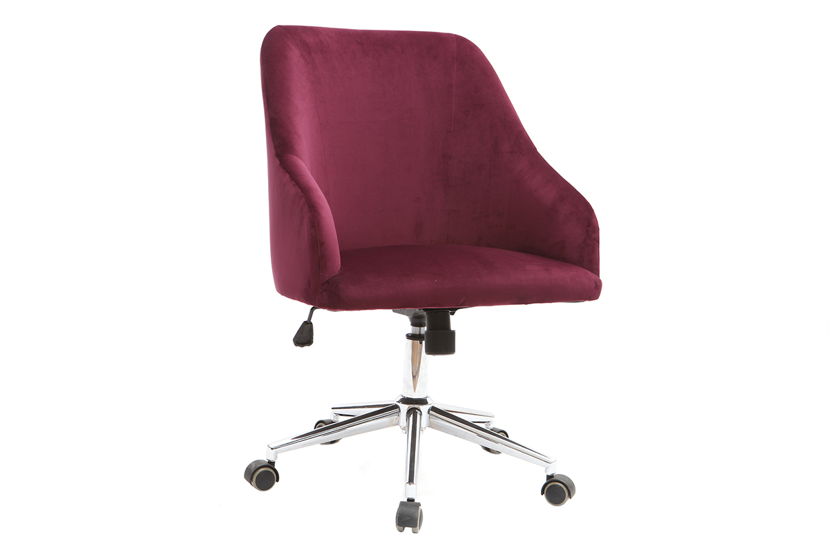 Silla de oficina terciopelo burdeos SCARLETT