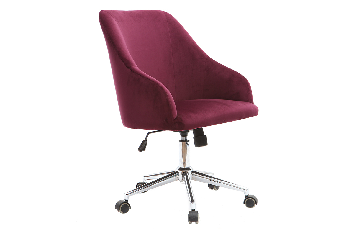 Silla de oficina terciopelo burdeos SCARLETT