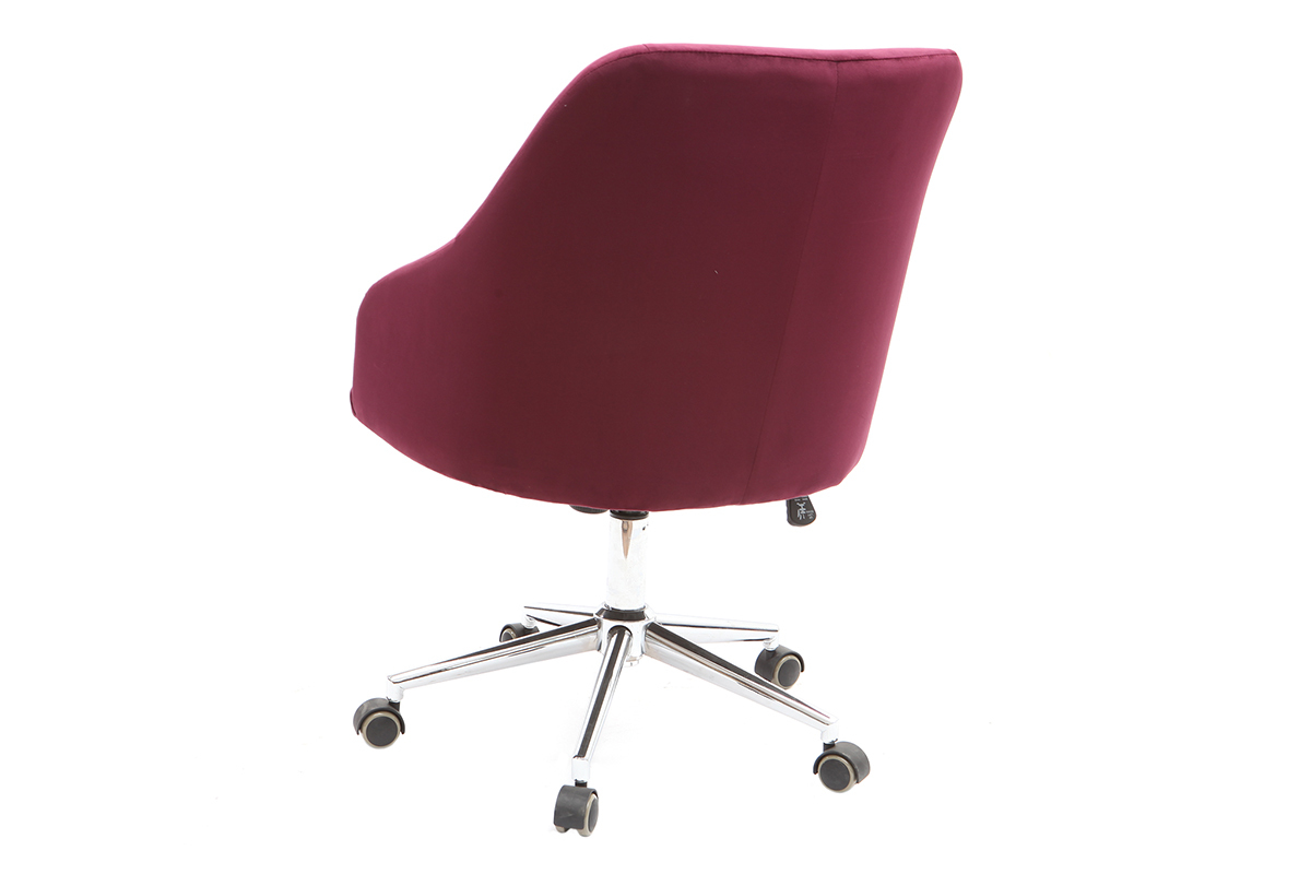 Silla de oficina terciopelo burdeos SCARLETT