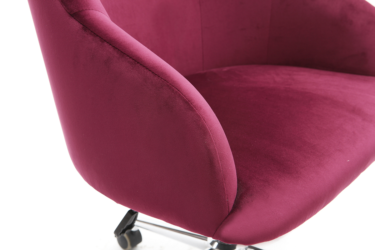 Silla de oficina terciopelo burdeos SCARLETT